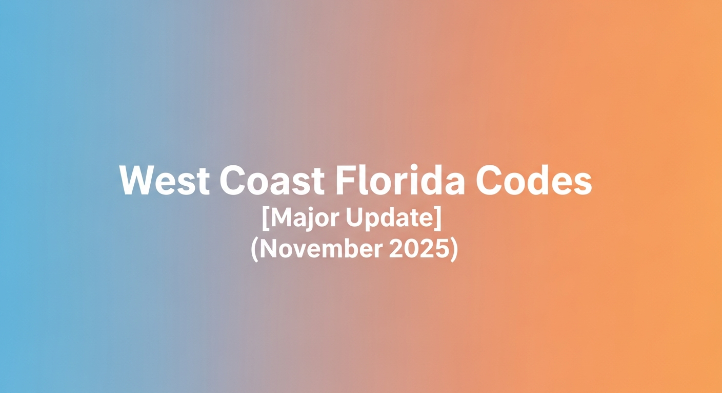 โค้ด West Coast Florida (Roblox) ล่าสุด (พ.ย. 2025) รับ Cash ฟรี
